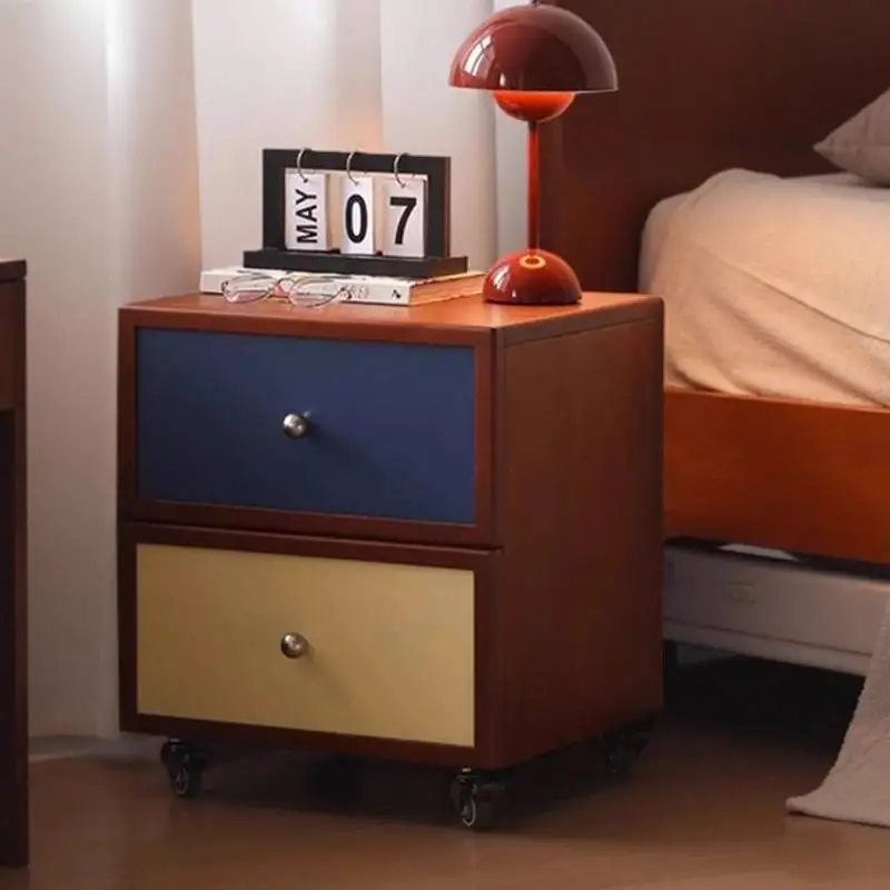 

Decor Dark Brown Nightstands Unique European Solid Wood Bedsides Table Storage Space Saving Mesitas De Noche Home Furniture