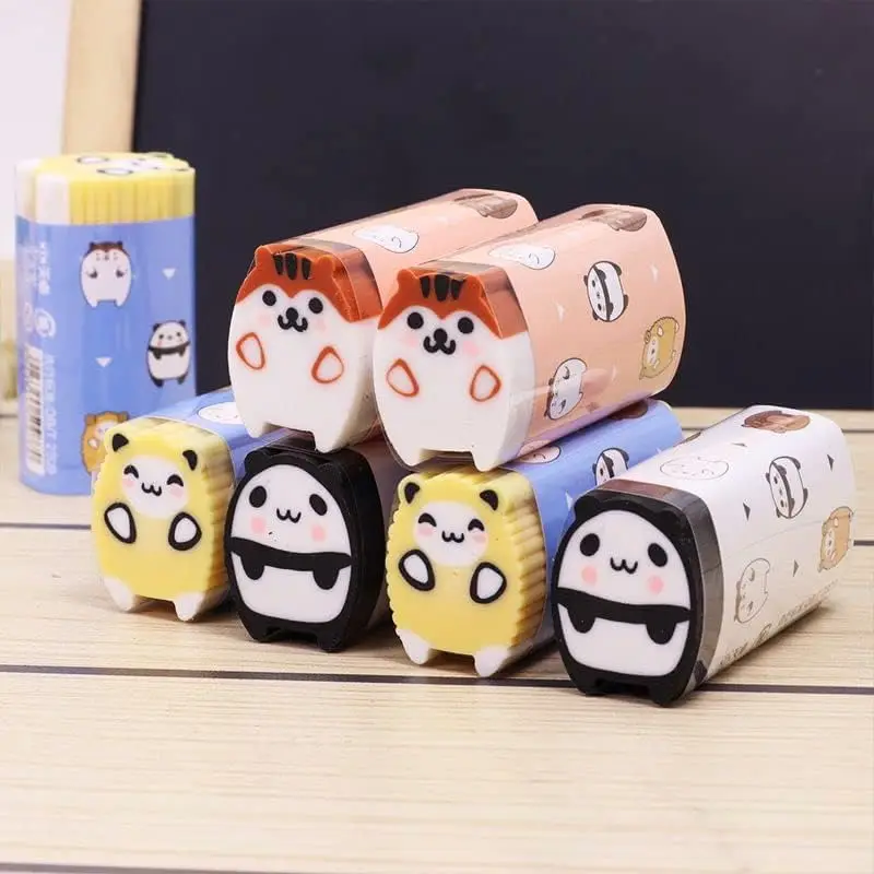 6 قطع من ممحاة الحيوانات اللطيفة، مستلزمات المكاتب المدرسية، تصحيح كتابة الطلاب، مسح وتنظيف ولا تترك أي أثرًا