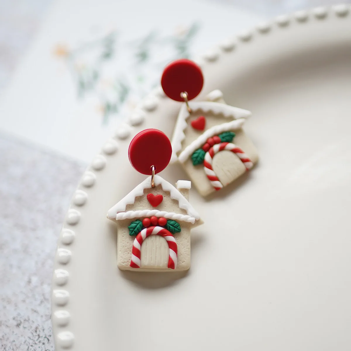 2024 Christmas Winter Holiday Santa Snowman Bell Gingerbread Multi Shapes Polymer Clay Earrings  Celebration Accessories Gifts