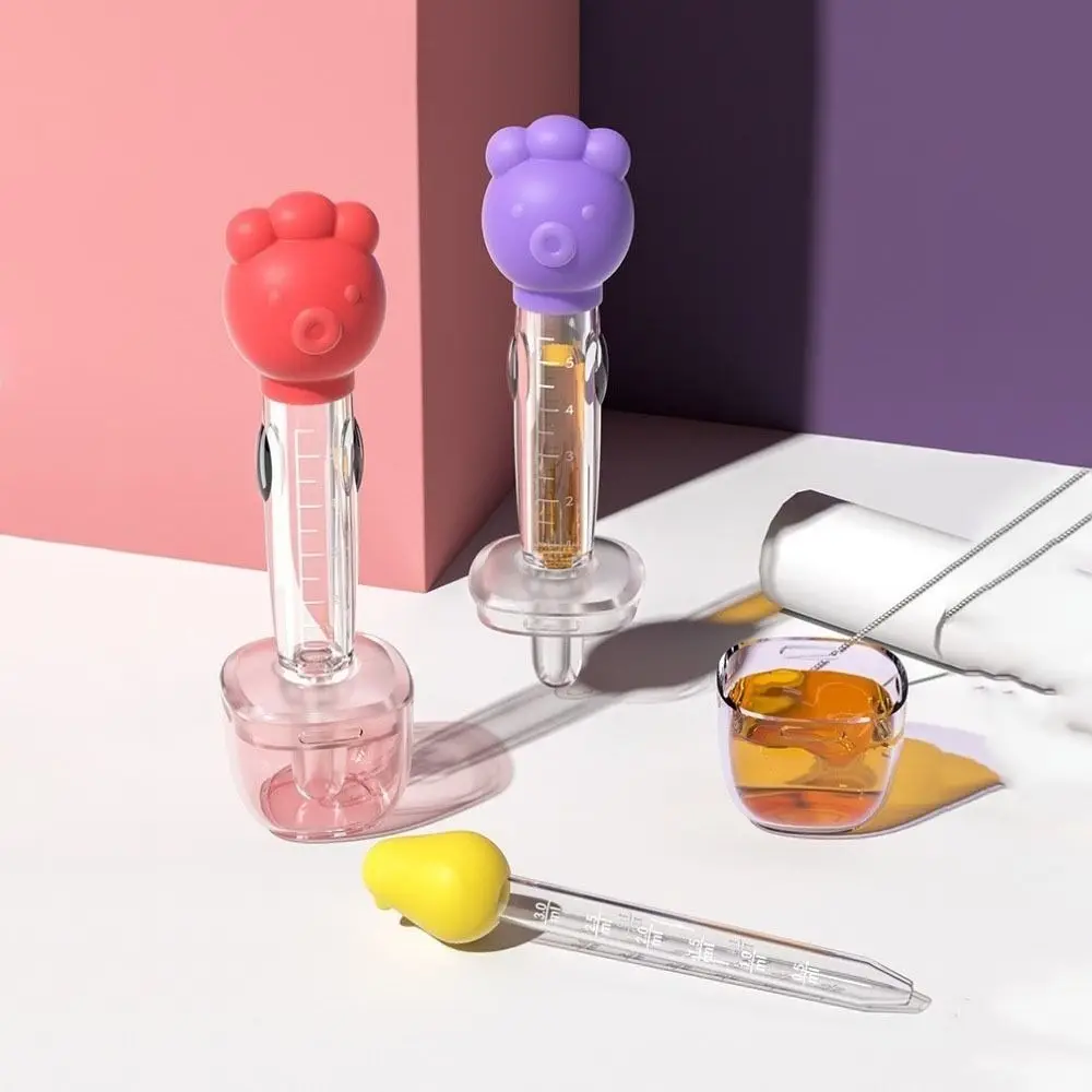 

Портативный дозатор для детских лекарств в форме мультяшного персонажа, безопасный, милый, для жидкостей, предотвращающий захлебывание, мягкий дозатор воды для малышей