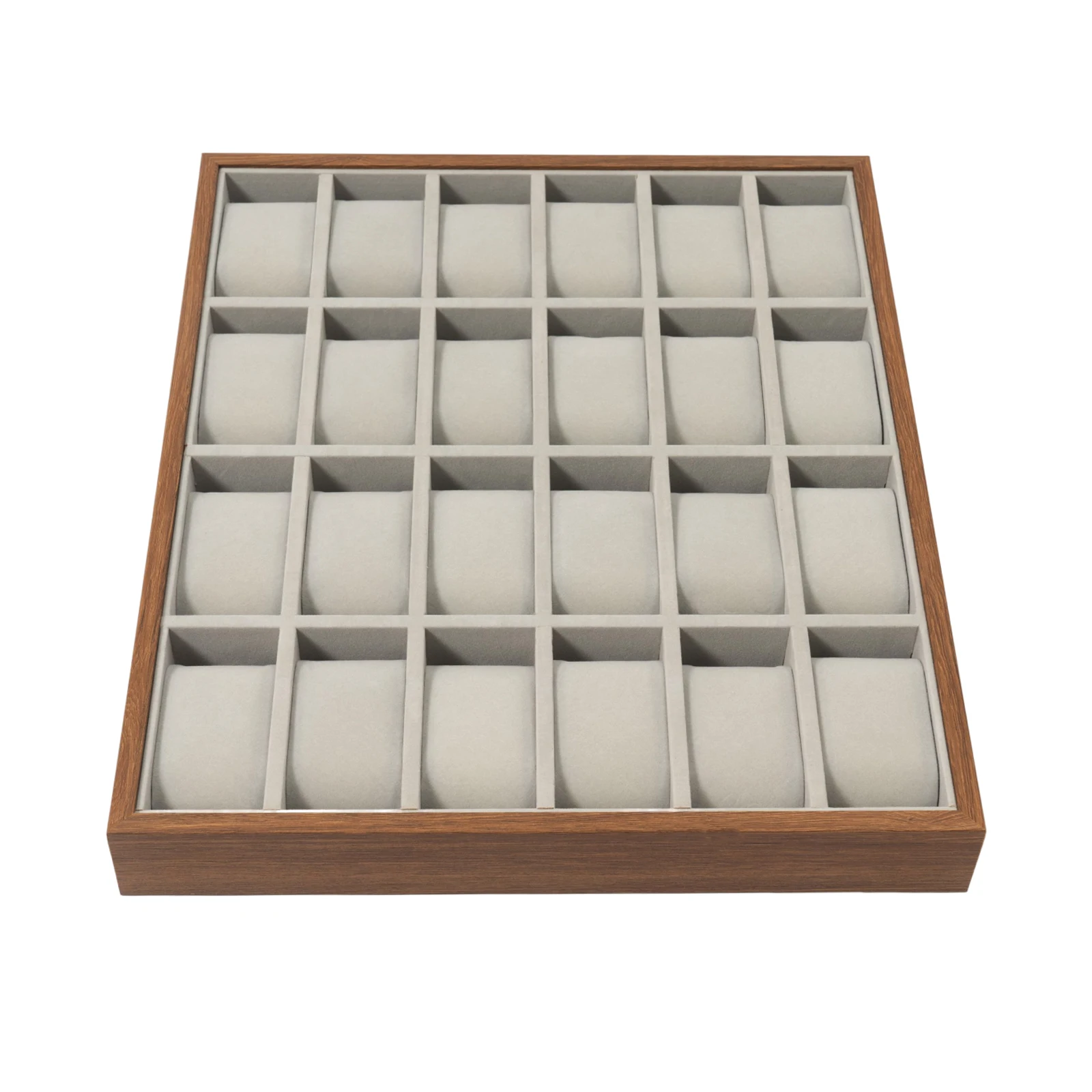 24-Slot Watch Box Organizer Grey Watch Stand Display Storage Case Jewelry Packaging Boxes Gifts