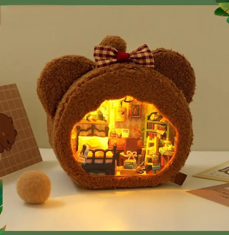 DIY 小屋ニンジンミニハウス手組み立てミニチュアシーンモデルビルディングブロックおもちゃかわいい誕生日ギフト女性