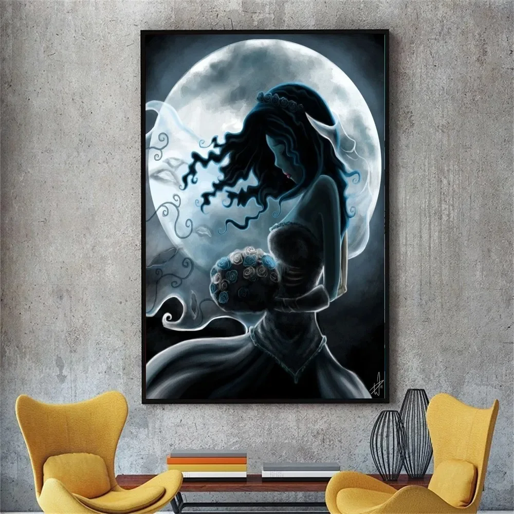 Film Tim Burton Pengantin Mayat Poster Kraft Club Bar Paper Vintage Poster Wall Art Painting Bedroom Study Stickers