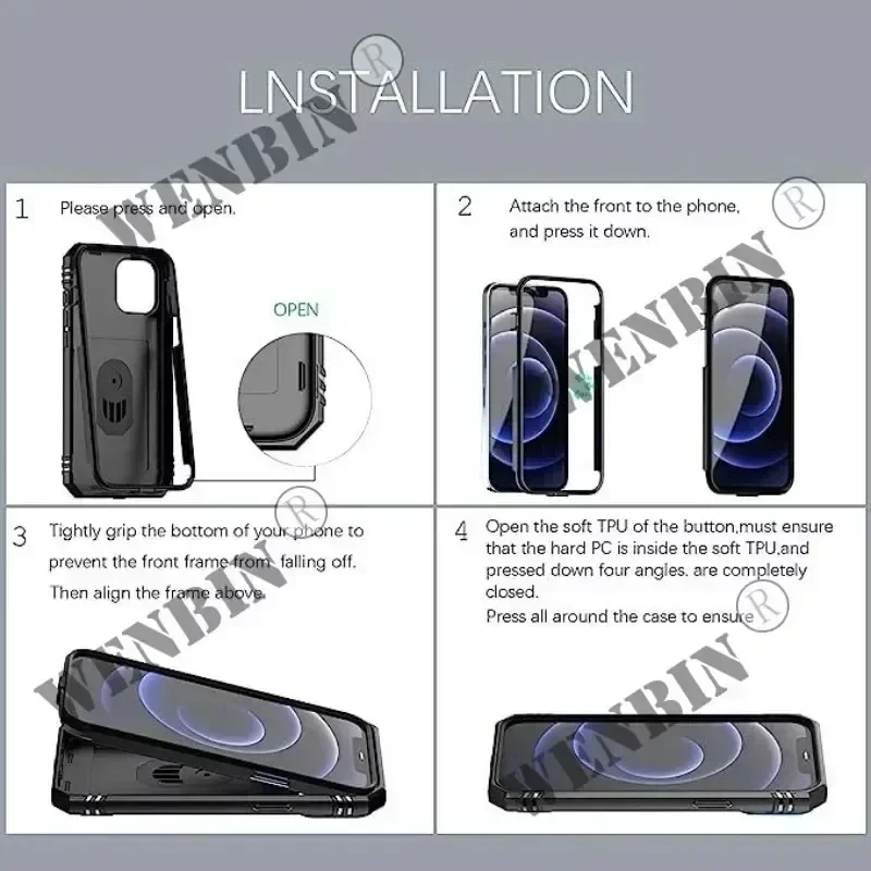 Case For Samsung S24 S23 S22 Ultra Plus FE A54 A14 A34 5G Heavy Duty with Camera 360 Degree Rotate Kickstand Shockproof Cover