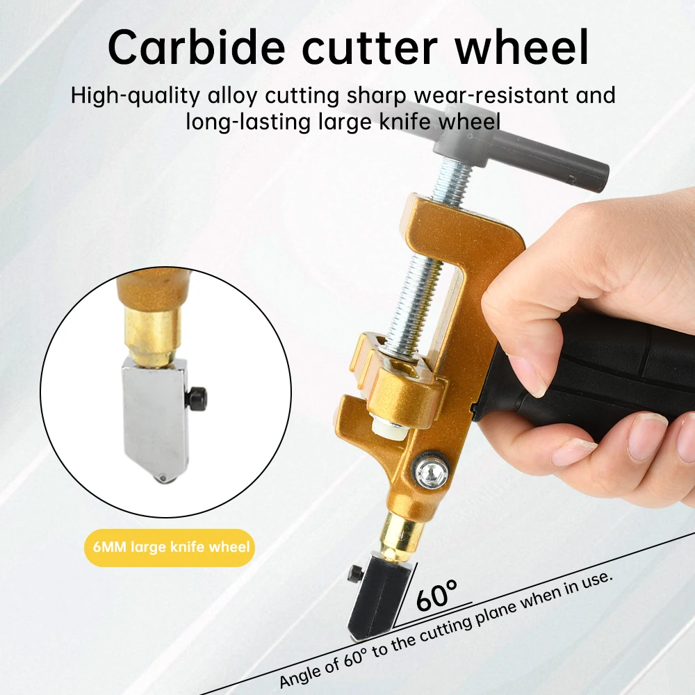 2 in 1 Diamond Tile Glass Cutter Handheld Detachable Professional Ceramic and Porcelain Cutting Manual Multifunction Hand Tool