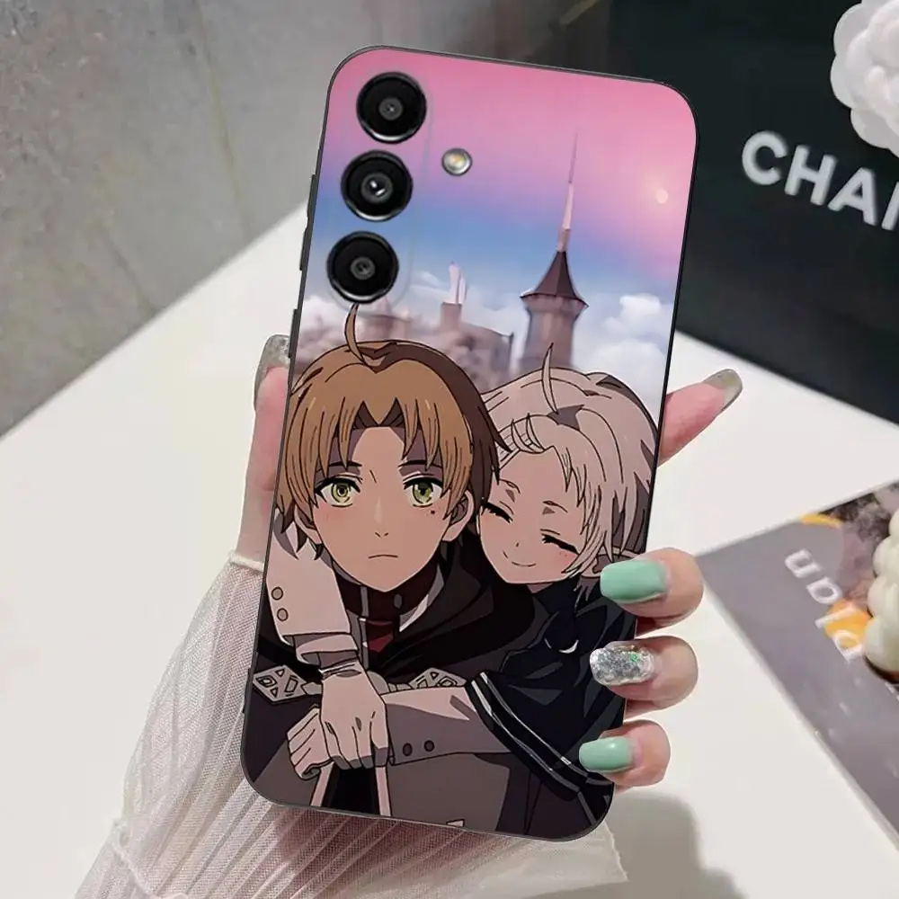 حافظة هاتف Mushoku Tensei التناسخ العاطلين عن العمل لهاتف سامسونج S 25,24,23,22,30,21,10,9,Ultra,Plus,Lite,FE,4,5G حافظة ناعمة سوداء