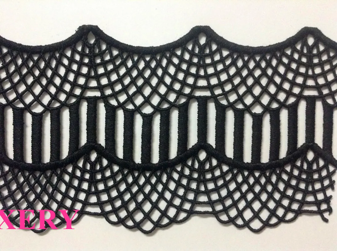 

8.5cm wide TOP QUALITY milk fibre wave abstract motif embroidery lace trim,XERY-LH160420F