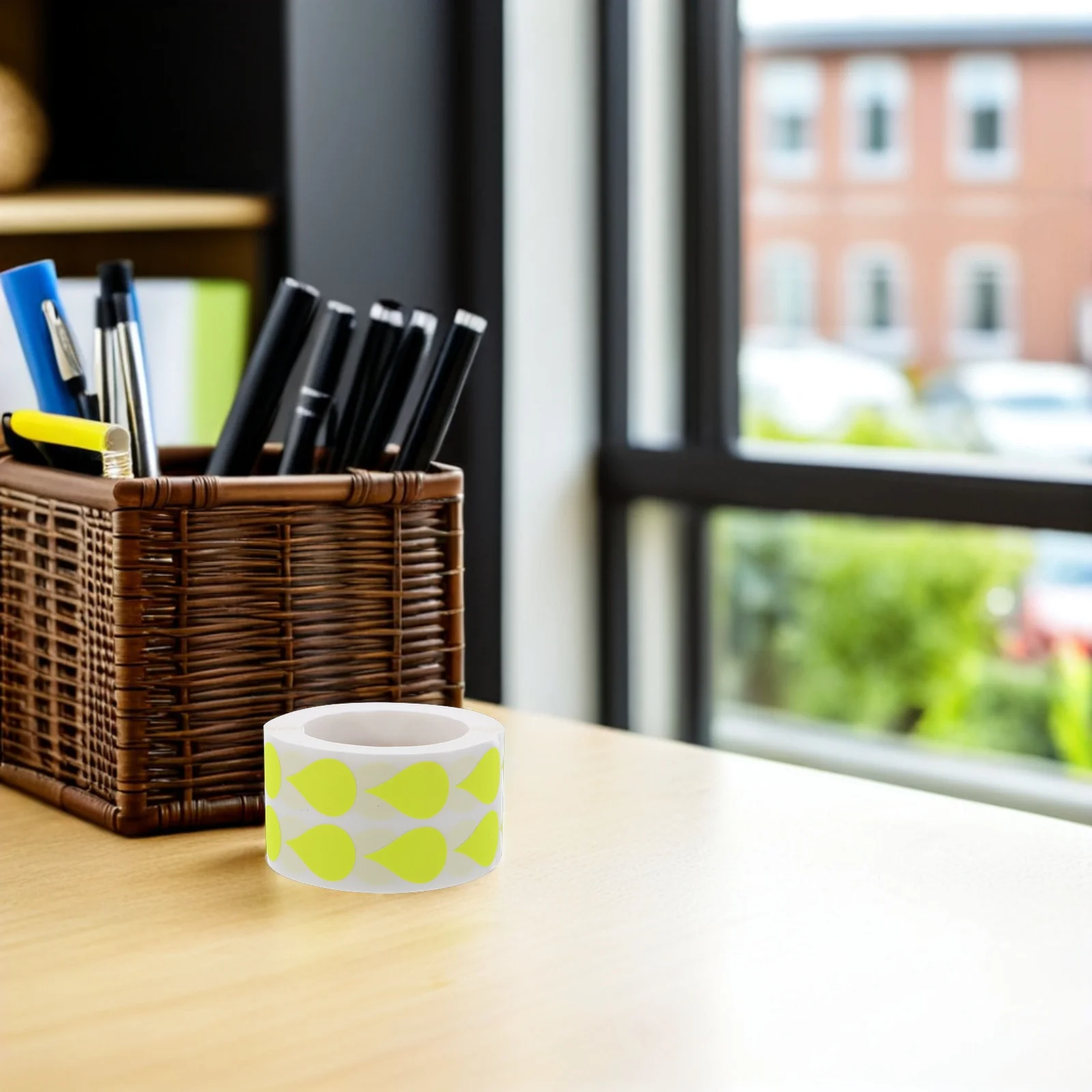 2 Rolls Vibrant Fluorescent Color Coding Stickers Teardrop Style Writable Labels for Mason Jars Food Storage Containers Pantry