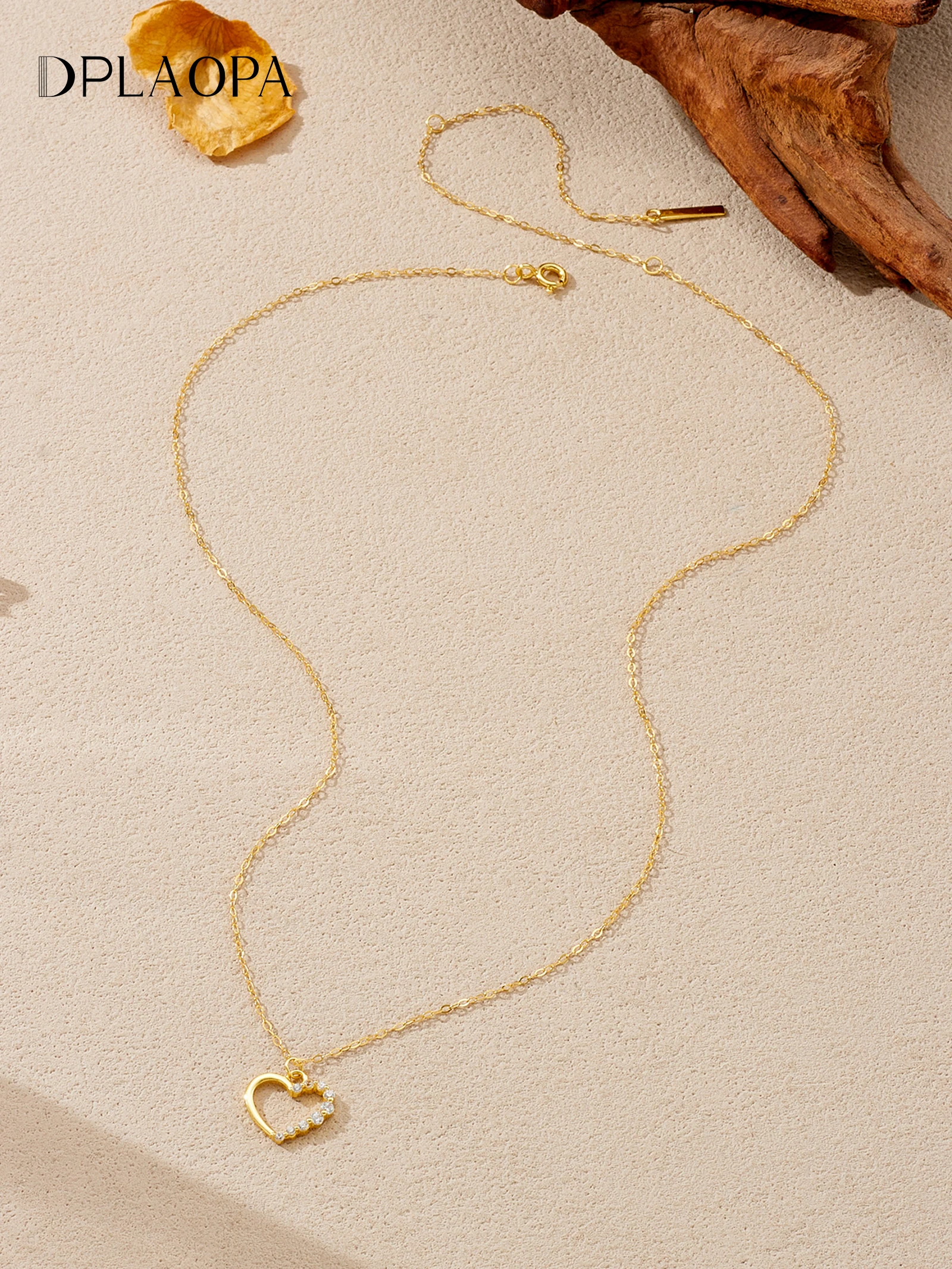 

DPLAOPA 925 Sterling Silver Heart Shaped Clear Zircon Pendant Long Chain Necklace Women Romantic Luxury Valentine Jewelry Gift