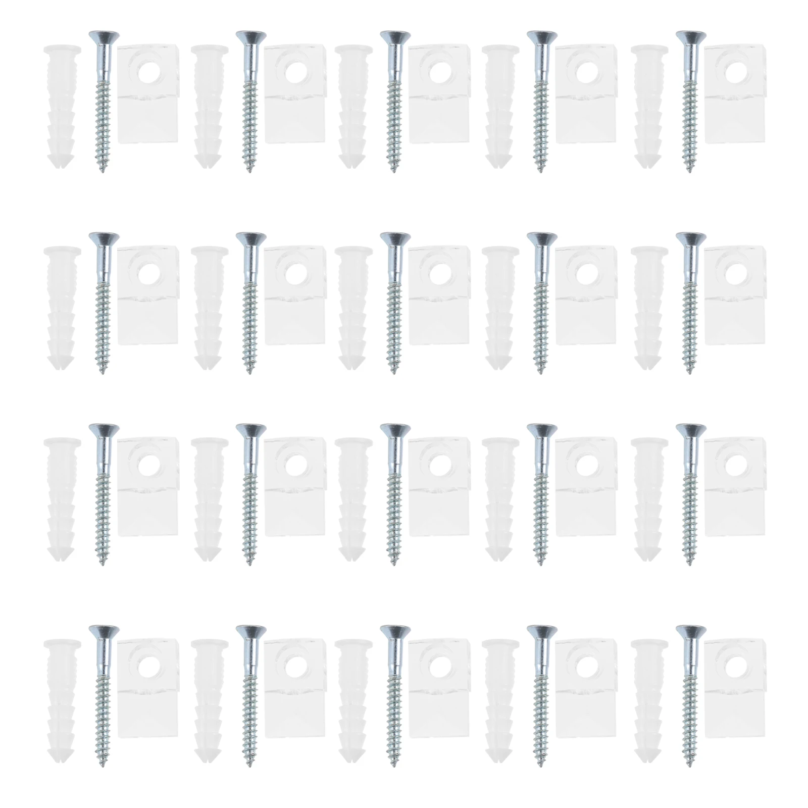

20 Sets Mirror Glass Fixing Clip Fitting Clips Holder Mounting Securing Hanging