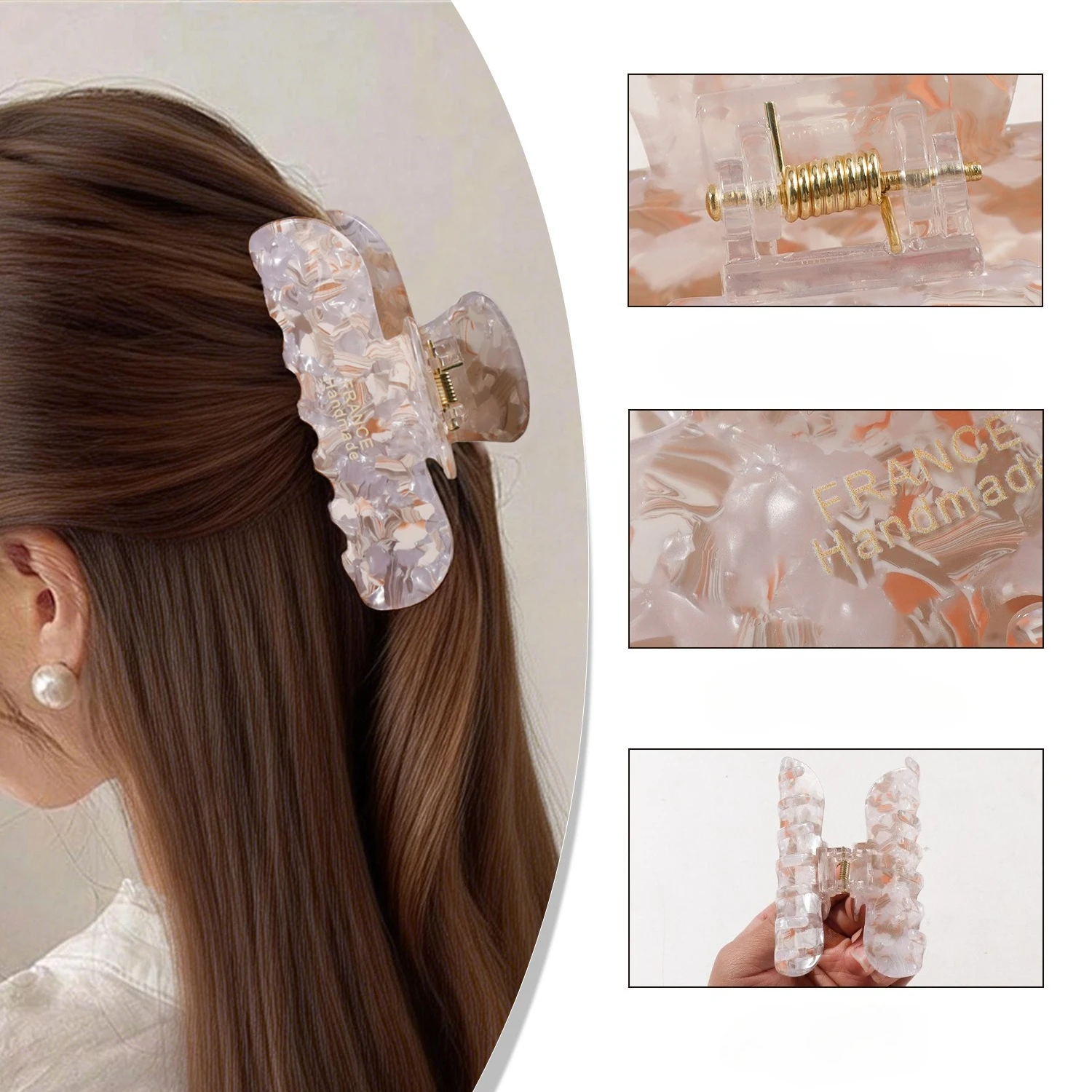 

Textured Hair Clip, Elegant Shark Clip Hair Accessory for Women.