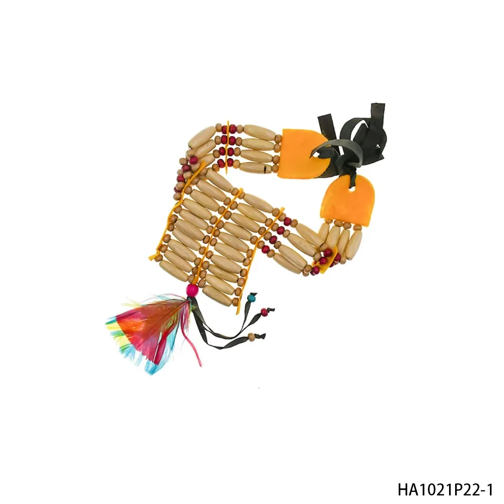 قلادة من الخرز الخشبي من PESENAR، قديمة وملفتة للنظر، تضيف النمط القبلي البدائي إلى النمط الهندي كعنصر شخصي