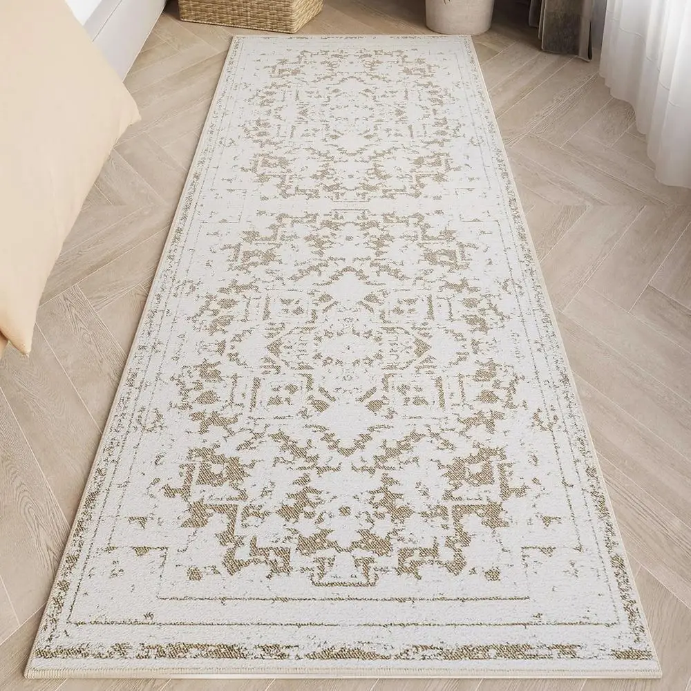 

Vintage Runner Rug Non Slip for Hallway Bathroom Kitchen 2x8 ft, Ultra Soft Boho Carpet Runner with Low Pile Design Machine Wash