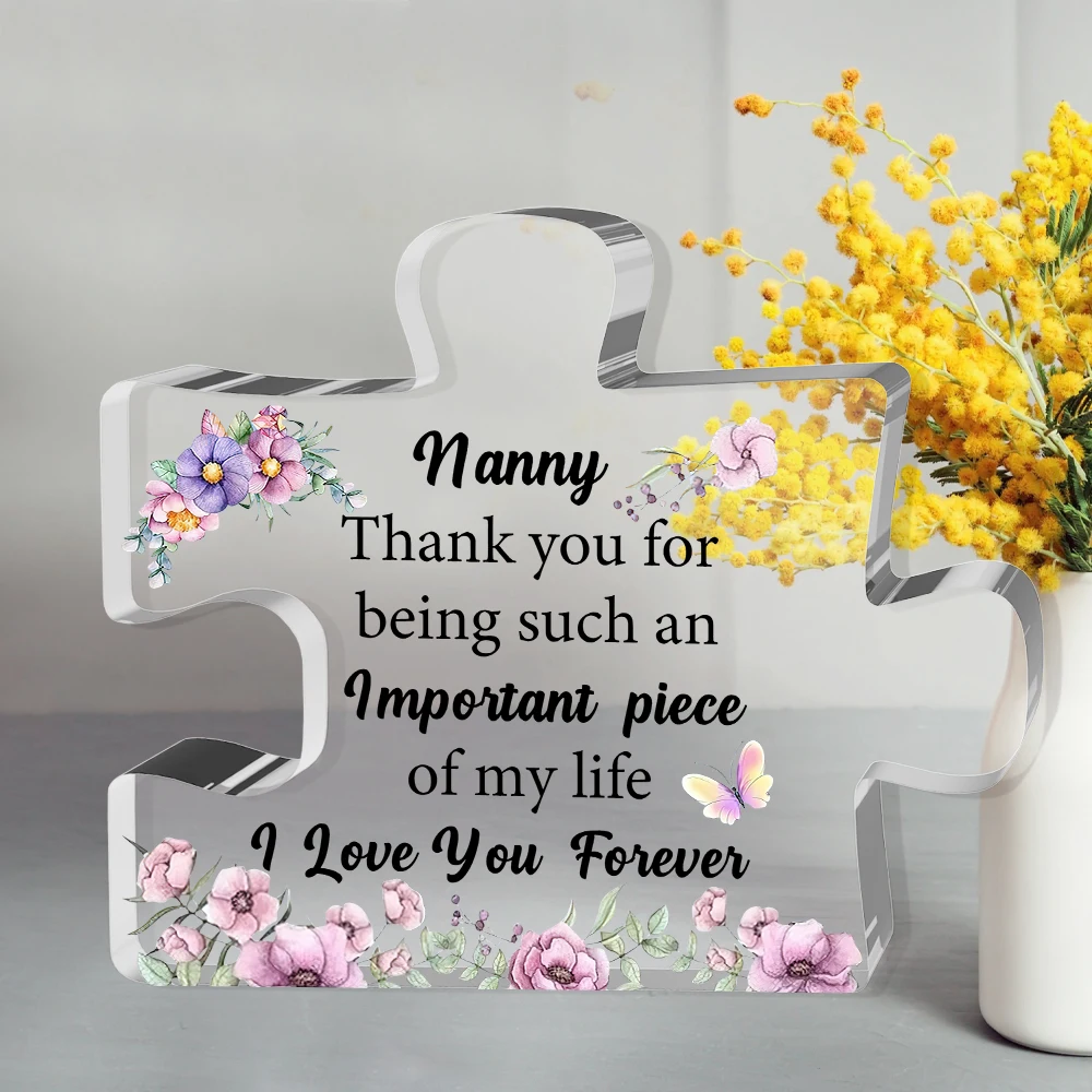 acrylic effect/pattern Nanny Puzzle Plaques Mother's Day Gifts Nan Appreciate Birthday Present Nana Acrylic Sign Home Decoration view 2