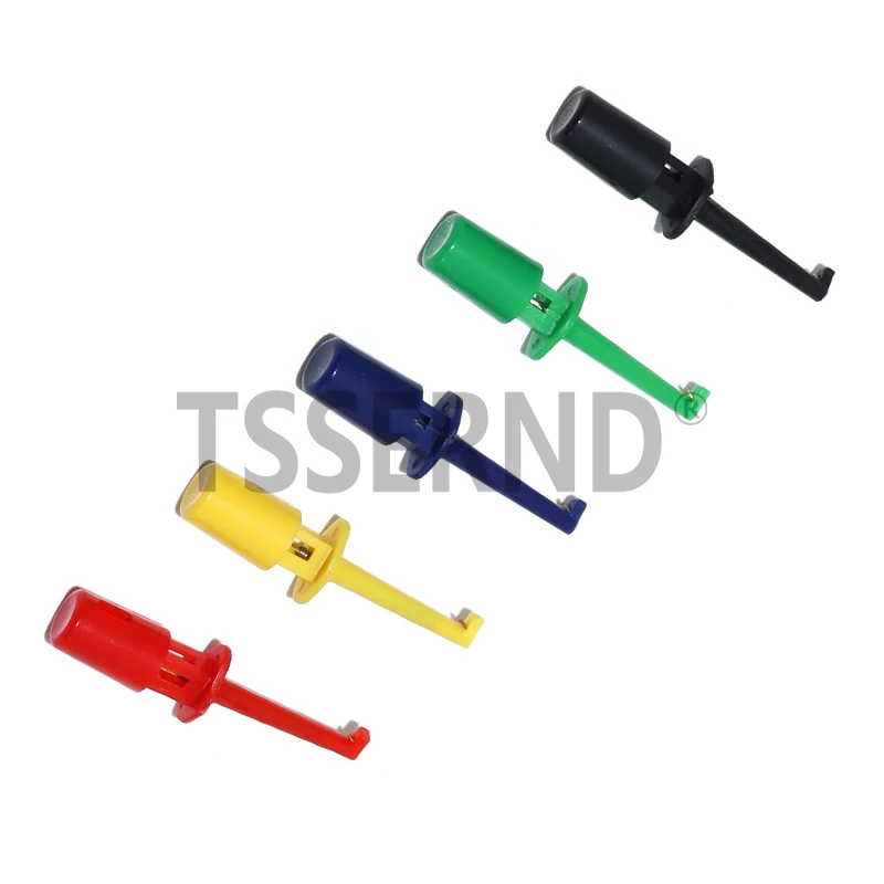 10pcs Mini Single Test Hook Clip Test Probe For Electronic Testing IC Grabber Small Size Round Crocodile Clip Hook Test Clip