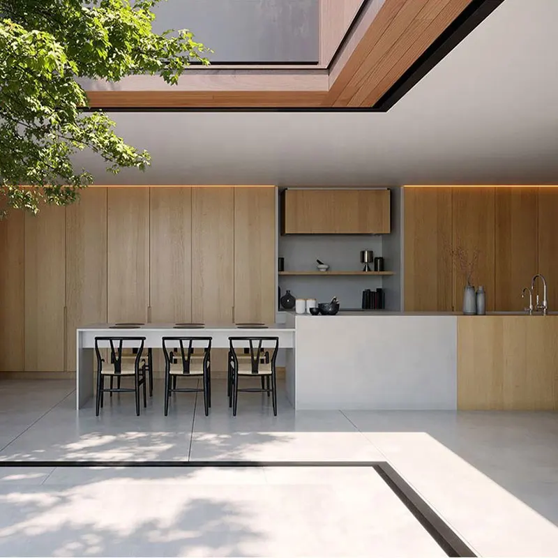 custom.Champagne Color Self Assemble Kitchen Cabinets Kitchen bar Counter with Cabinet