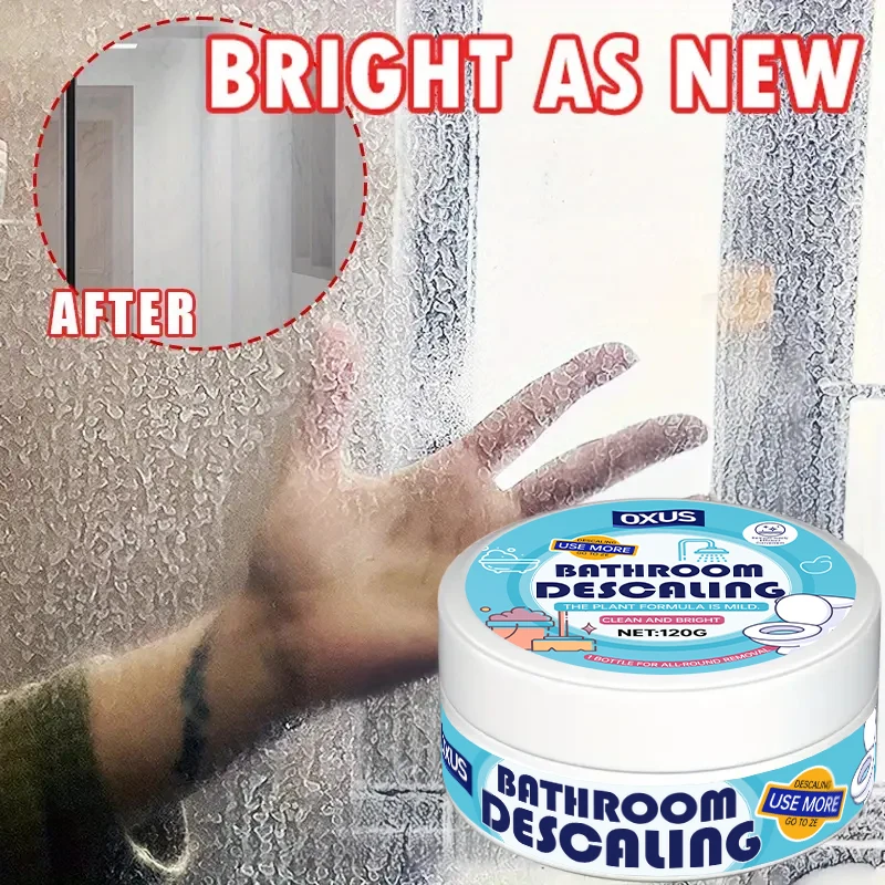 Leistungsstarkes Badezimmer-Glaspoliergel • Fleckenentferner für Hartwasser und Waagenreiniger für Duschtüren, Fliesen, Edelstahl • Multi-S