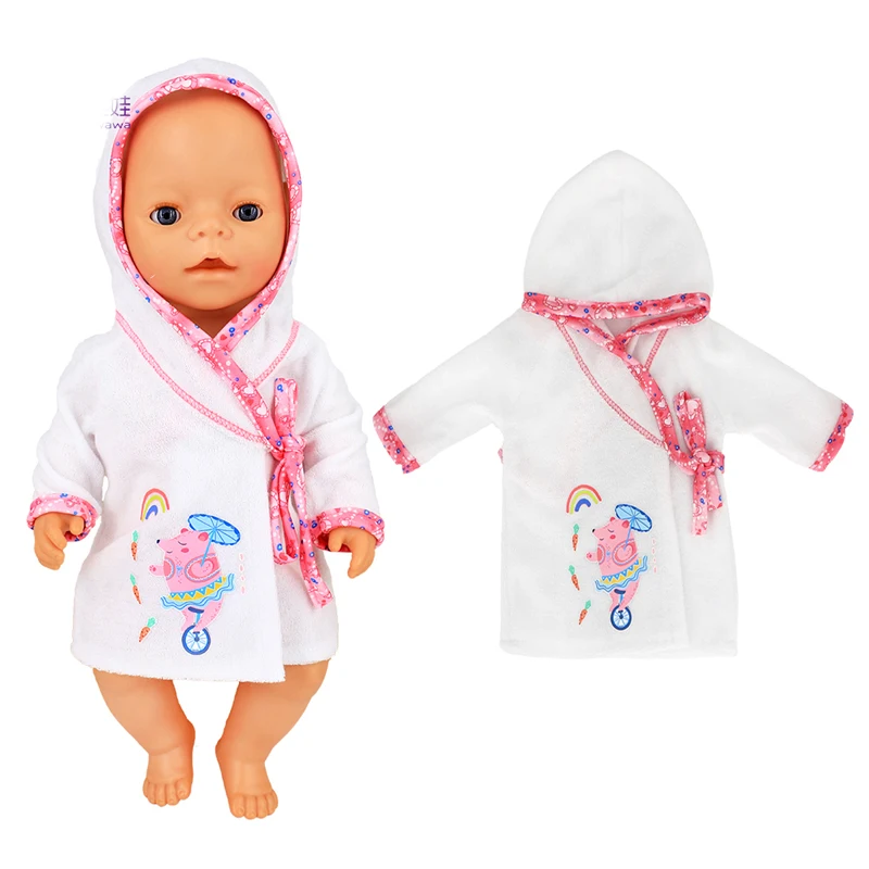 Doll clothes 43 cm baby doll bathrobe dress suitable for 17 inch new born doll clothing kids toy wear