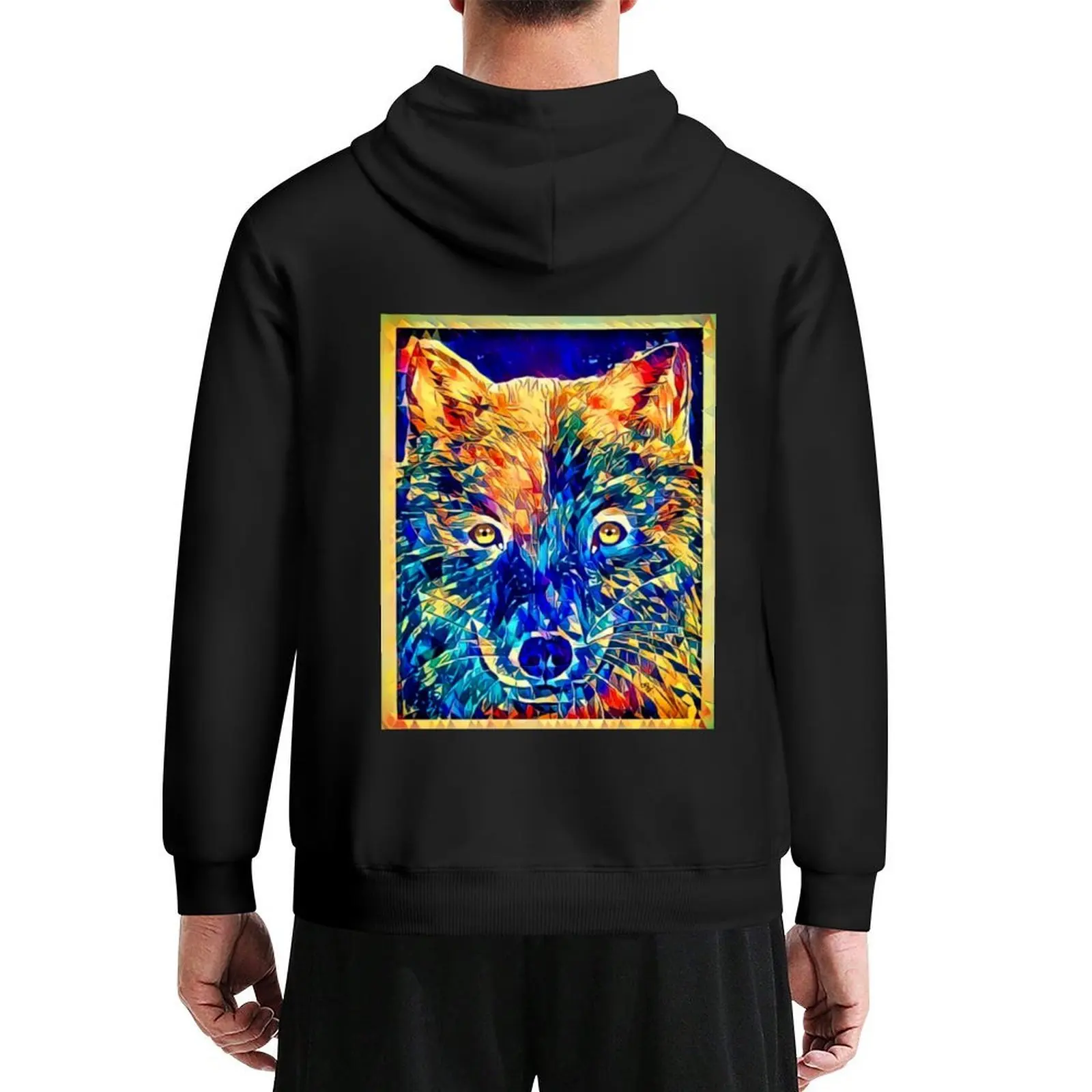 

Wild Aura - Abstract Wolf Portrait Hoodie autumn clothes anime clothing men's winter sweater mens designer clothes hoodie man