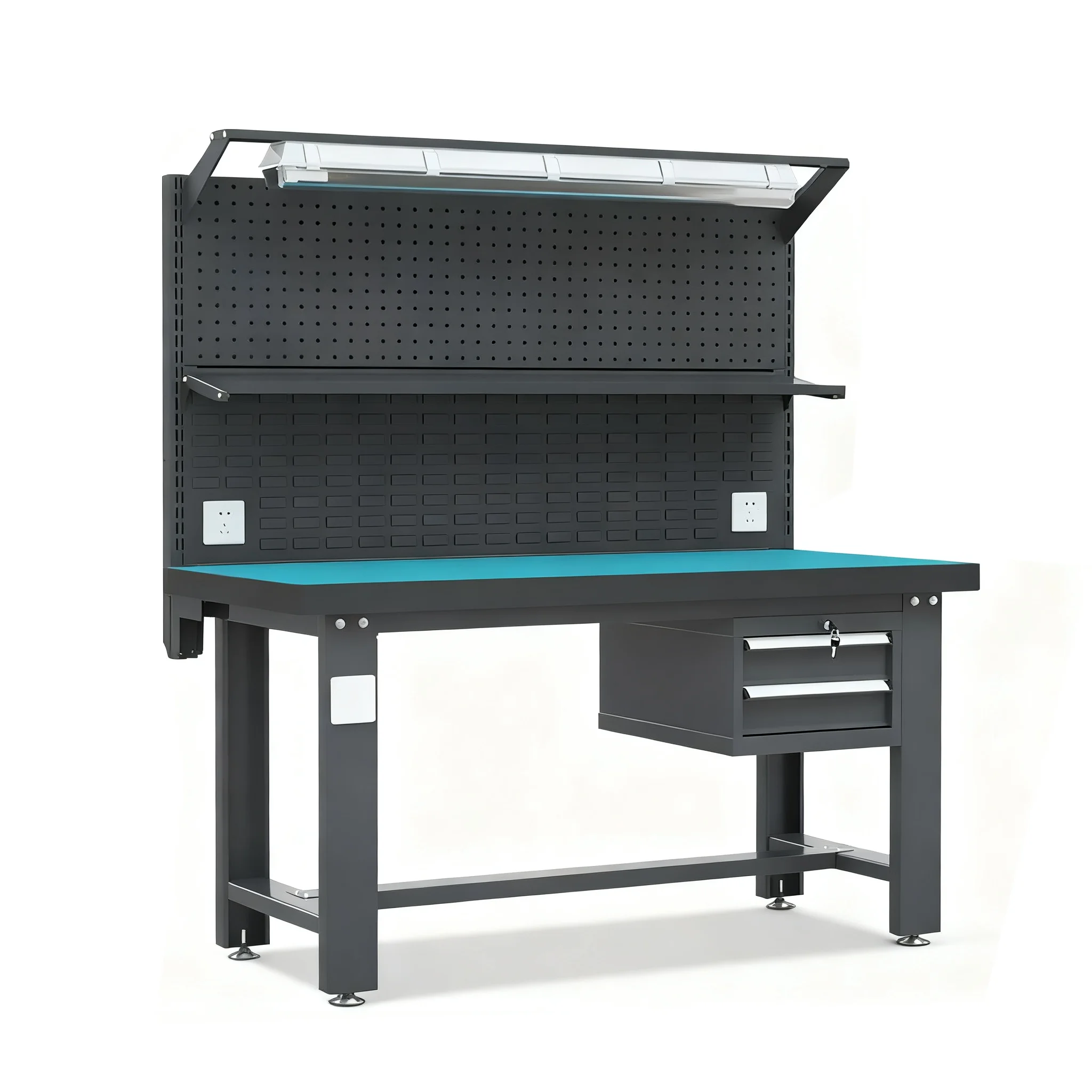 Customized Heavy-Duty Anti-Static Workbench with Tool Drawers and Pegboard Laboratory Workshop Workbench Woodworking Bench