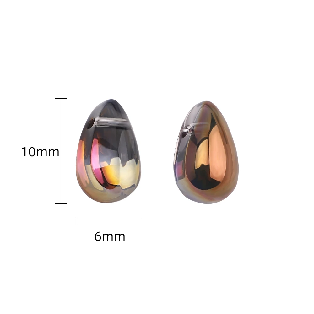 95Pcs/Lot 6x9mm Smooth Crystal Glass Teardrop Spacer Beads For Jewelry Making DIY Needlework Bracelet Earing Hairpin Accessories