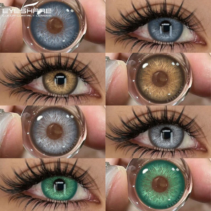 EYESHARE 1 Paar graue Kontaktlinse für Augen, Hybrid-natürliche bunte Linsen, blaue Augenlinsen, kosmetische grüne Kontaktlinsen, jährliche Verwendung