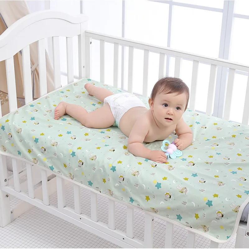 Baby Diaper Pad Sheet Waterproof Pad Washable Breathable Large 3-layer Cotton Cartoon Nursing Pad Newborn