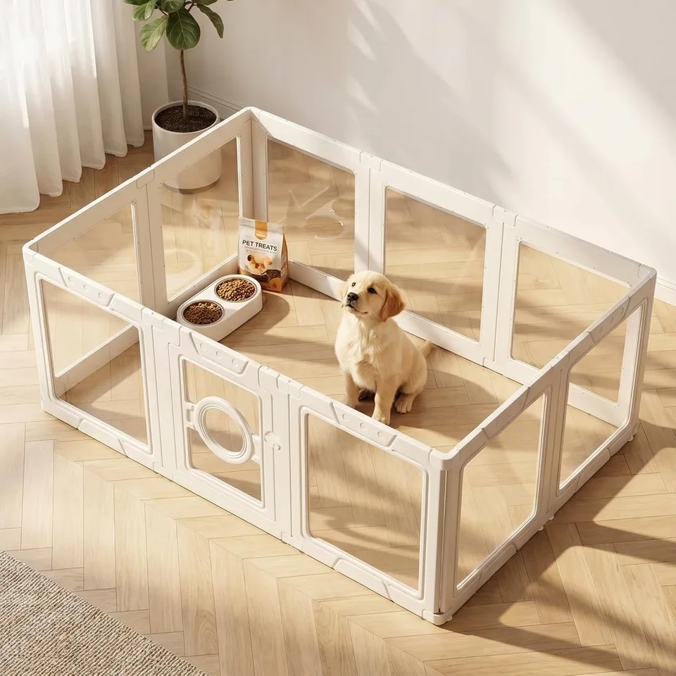 Portable Acrylic Dog Playpen for Small Pets