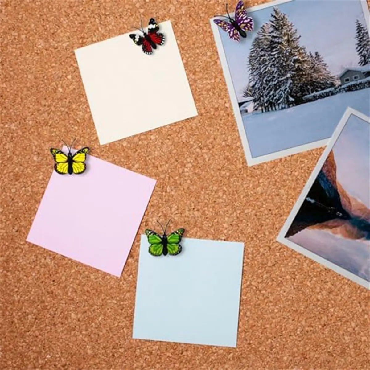 【NEW】40 Pcs Butterfly Decorative Thumb Tacks - Thumb Tacks for Wall Decorative Push Pins Colorful