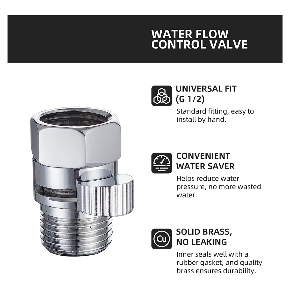 Насадка для душа с запорным клапаном, клапан регулировки потока душа G1/2, регулятор давления потока для ручного душа, биде, распылитель