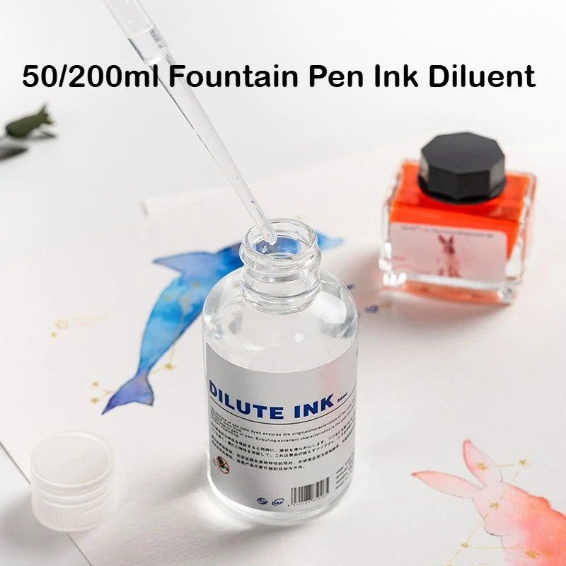 

200/50 мл разбавитель для чернил для перьевых ручек, предотвращающий размазывание, для ручек-кистей, настраиваемые цветные чернила для каллиграфии, канцелярские товары, школьные принадлежности