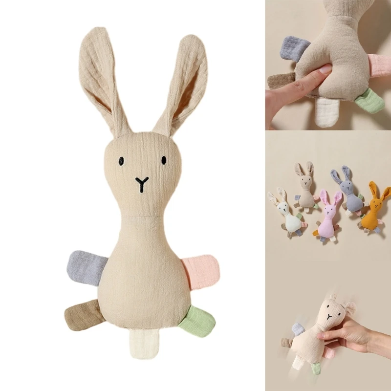 

Sleeping Kid Rabbit Snuggle Toy Rattle Soothe Appease Toy for Toddlers Soothing Chewing Toy Baby Essential W3JF