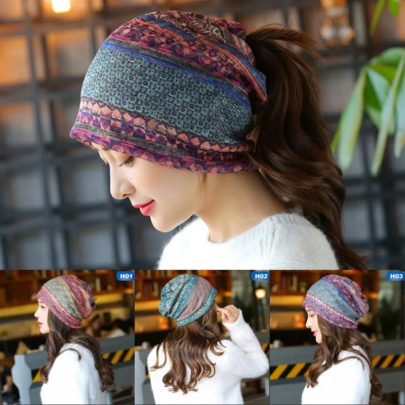 Women Cotton Bandana Hairband Cowboy Biker Sports Headwear Hairwrap Wrap Scarf Caps Printed Cycling Turban Pullover Hat