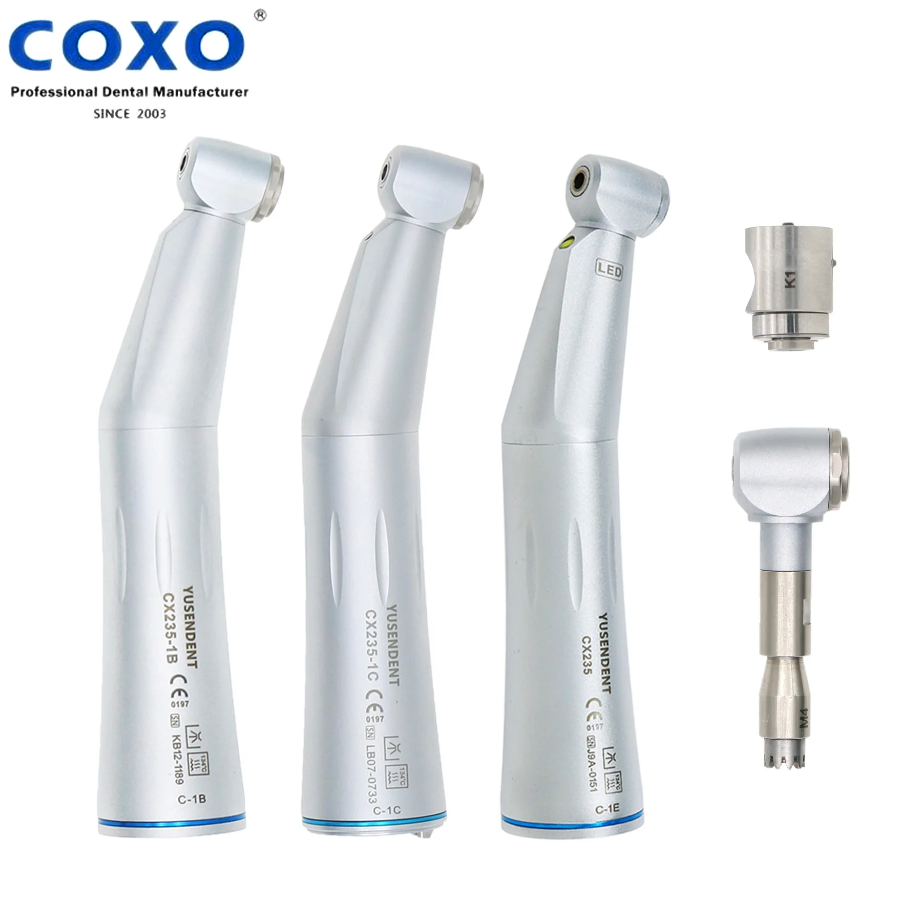 COXO Dental 1:1 Fiber Optic E Generator LED Contra Angle Handpiece Low Speed NSK