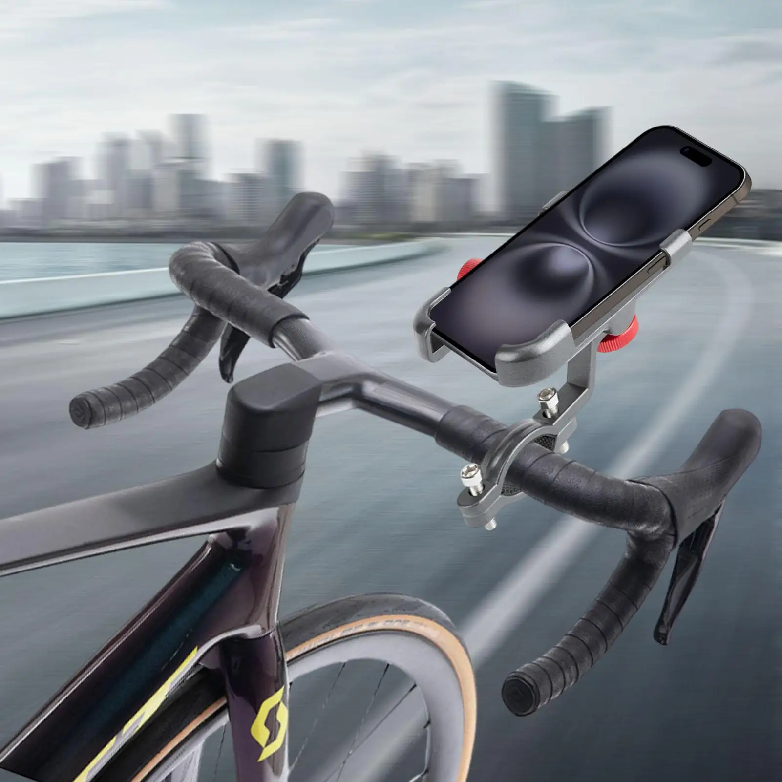 

Motorcycle Phone Mount Phone Stand For Scooter Handlebar 360 Degree Rotation Anti-Slip Cellphone Navigation Stand Motorcycle