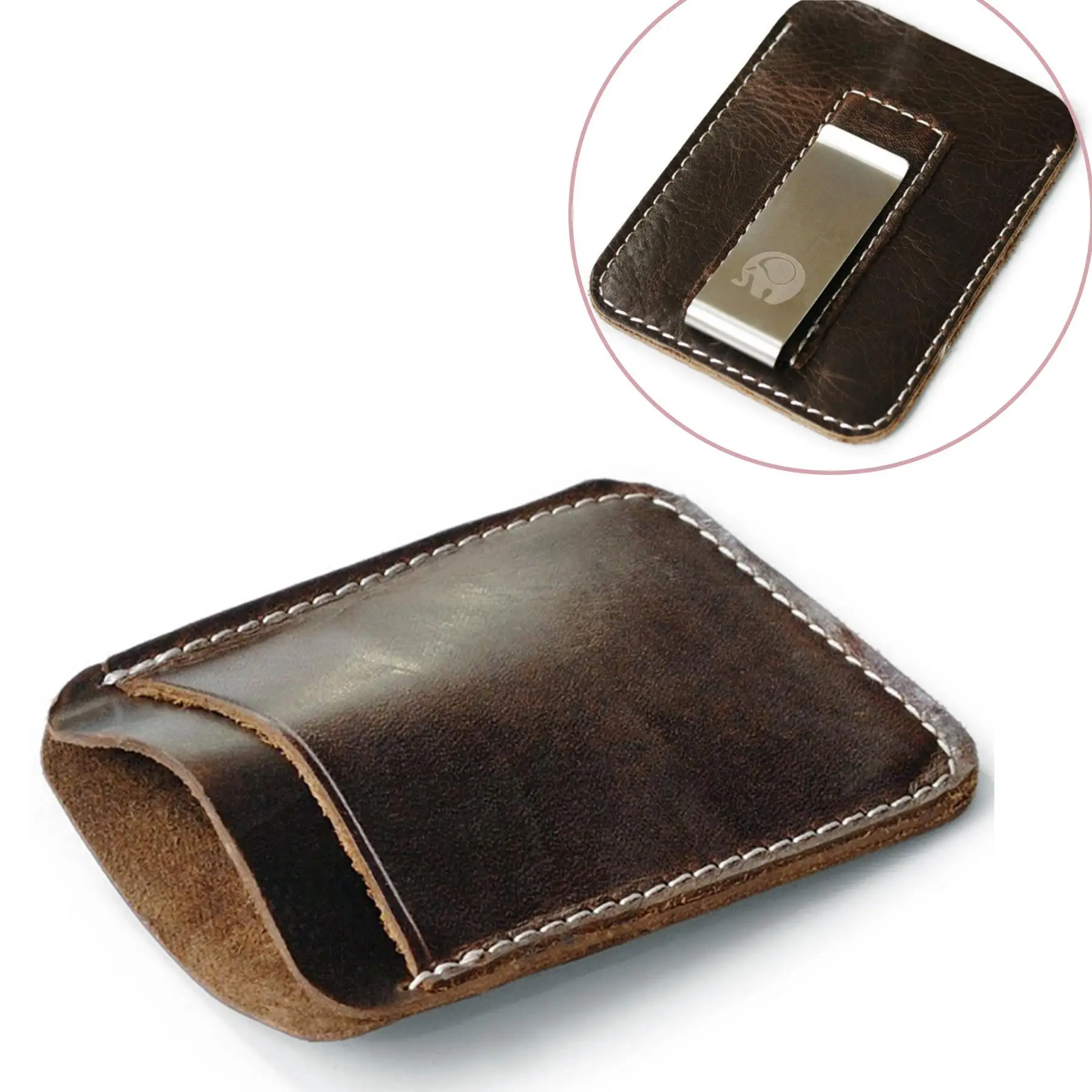 New Genuine Leather Mini Men‘s Wallet High Quality Card Clip Minimalist Wallet Leather Portable Bank Cardholder Wallet For Men