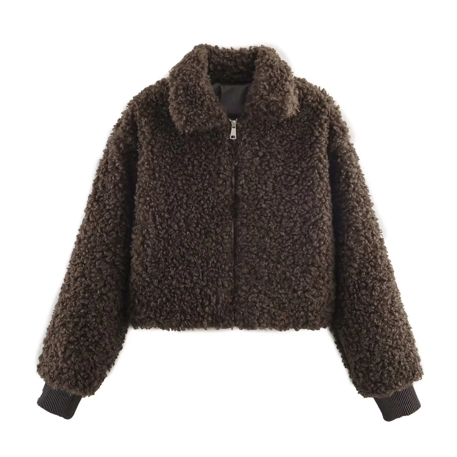 

2025 Autumn New Women's Fashionable Casual Elegant Loose-fitting Versatile Lapel Long-sleeved Short Fleece Jacket