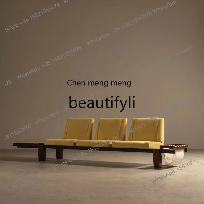 

Medieval solid wood sofa chair Nordic simple living room single leisure recliner designer retro fabric chair H