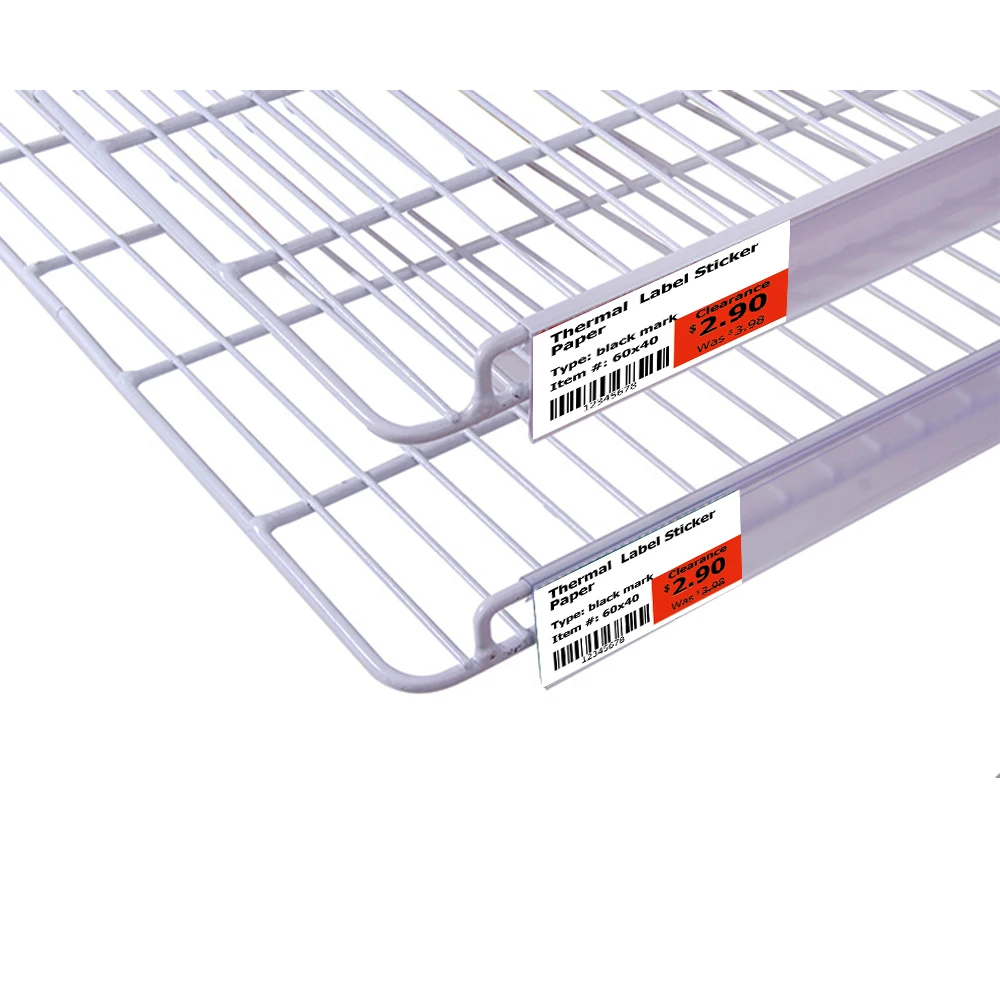 Wire Shelf Label Holder, For Retail Merchandise Shopping Supermarket UPC Price Card Sign And Ticket Display Holder Clip-On Strip