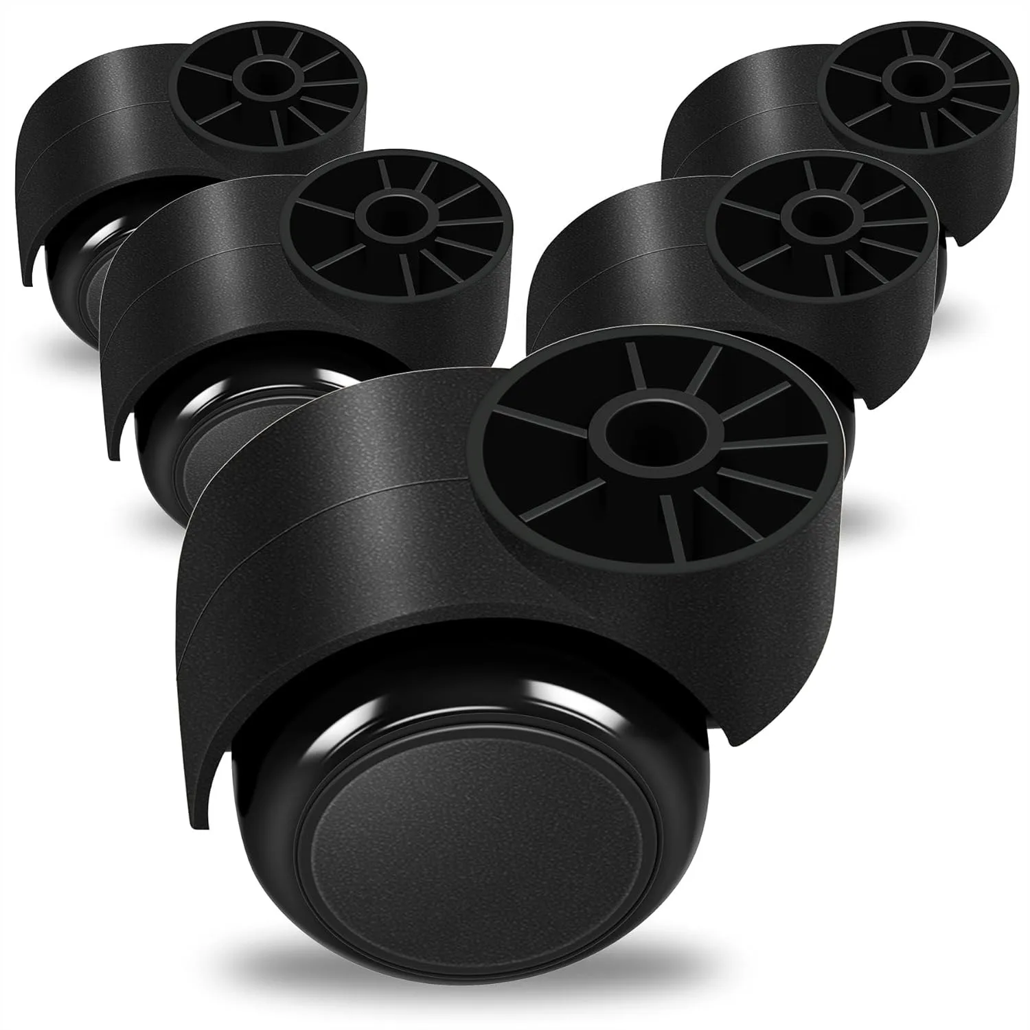 

2 Inch Black Silent Office Chair Wheels Replacement, Stemless Casters for Furniture, 5PCS/Pack, Smooth & Quiet Rolling