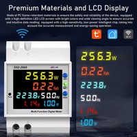 Tuya WiFi Home Intelligent Digital Electricity Meter 6IN1 DIN-Rail Voltage and Current Meter Power Factor Frequency Metering