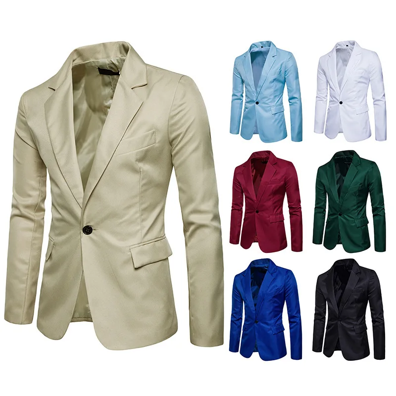 

Solid Color Suit with One Button Fashion Casual Suit