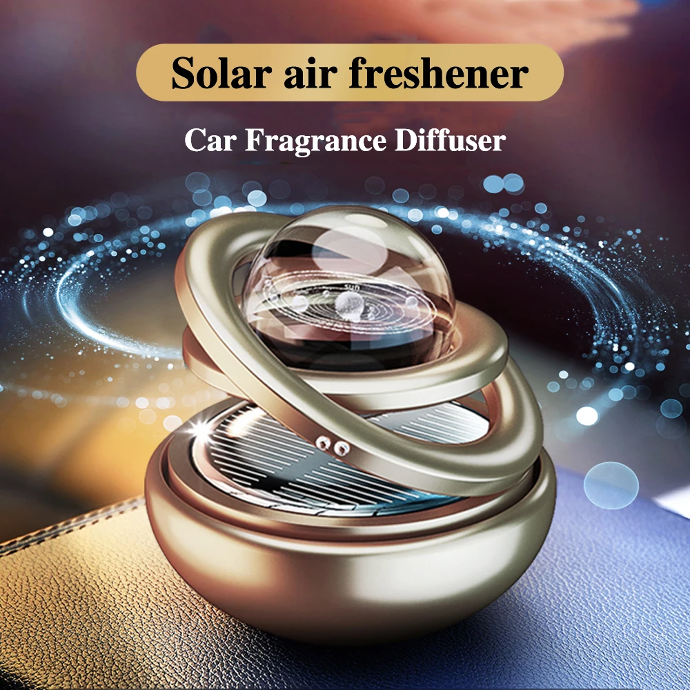 Solar Rotary Perfume Diffuser Car Air Freshener Interstellar 2 Flavoring Fragrance Ornaments Auto Interior Supplies Accessories