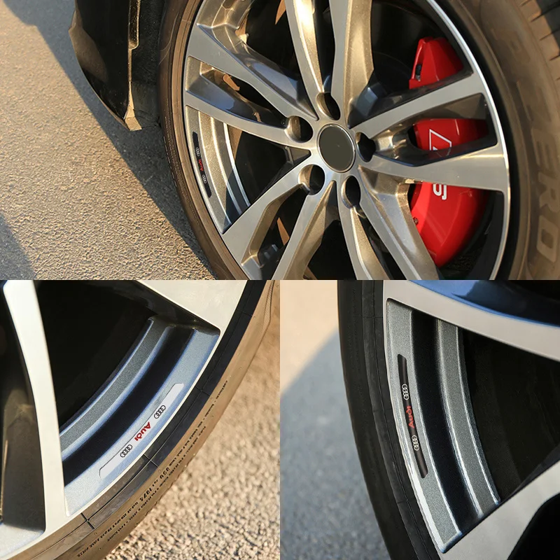 4 шт., стикеры для обода шины Audi Sline A4 8p 8v b6 b8 S8 S4 B9 A5 S3 S5 A3