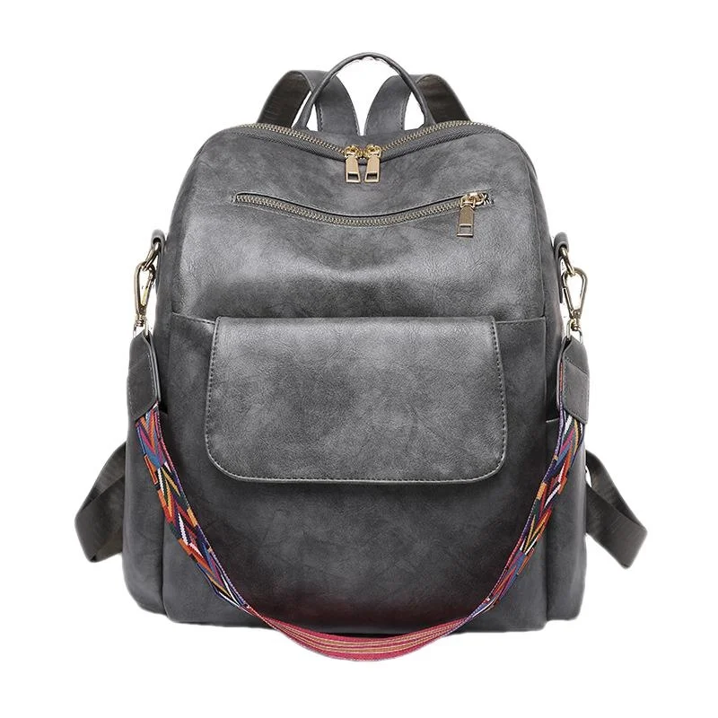 Mochila Vintage de gran capacidad para mujer, mochila de viaje de cuero PU, bolso de hombro femenino informal, bolsos escolares de moda para niñas