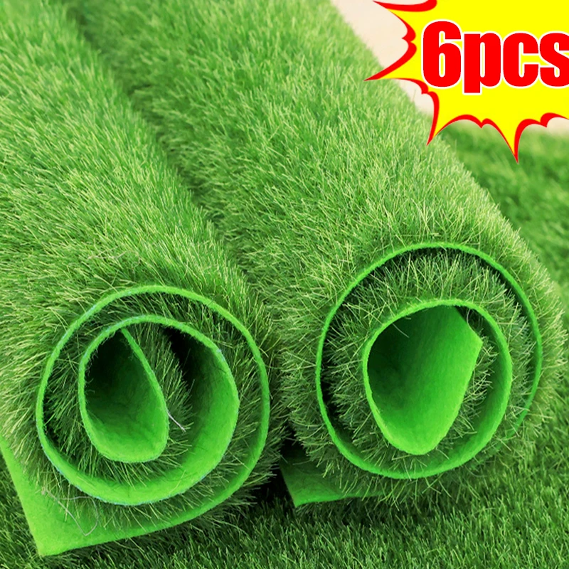 6/1pcs Artificial Grassland Simulation Moss Fake Garden Lawn 15cm Green Grass Mat Carpet DIY Micro Landscape Home Floor Decor