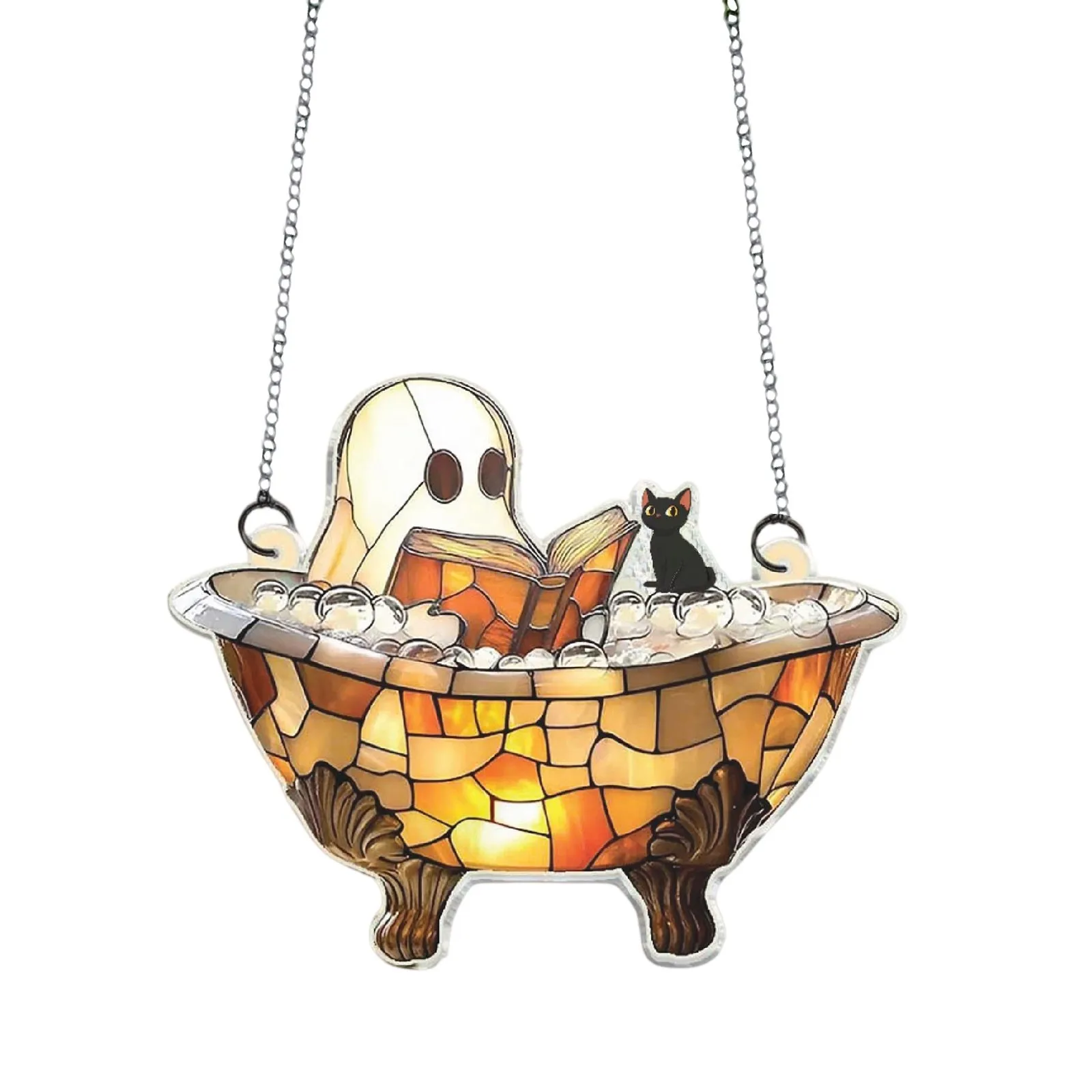 عيد الميلاد الديكور قلادة شجرة عيد الميلاد العلامة موضوع حزب الحرف زخرفة هالوين شبح 2d شقة الاكريليك الحرف عطلة أتموس #1