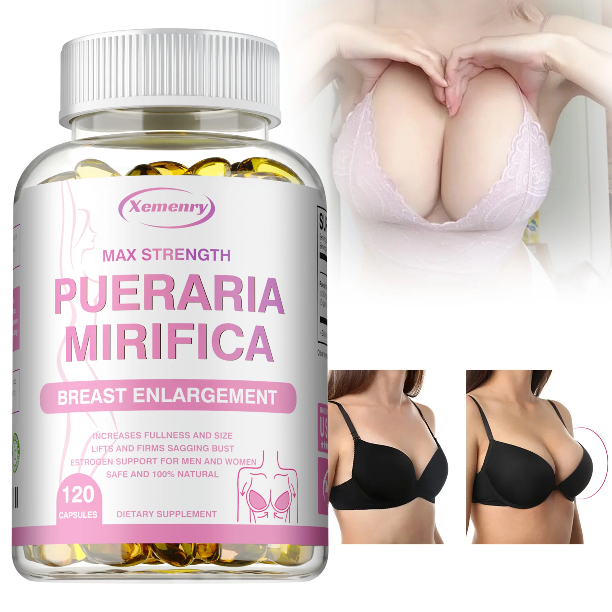 Капсулы Pueraria Mirifica 5000 мг — увеличение груди, баланс женского эзорода