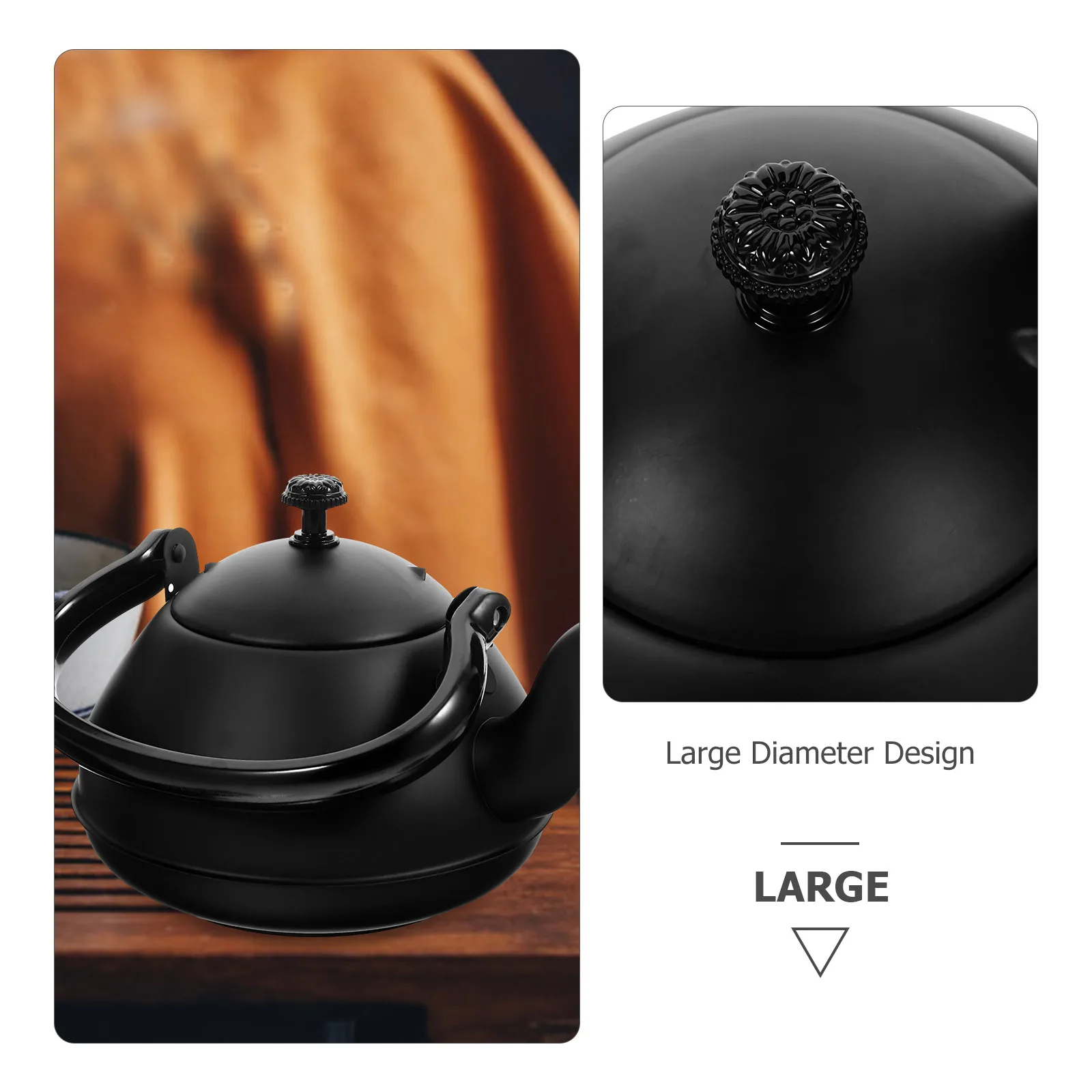 

Ergonomically Designed Stainless Steel Teakettle Vintage Style Large Opening Kitchen Water Boiler Easy To Use