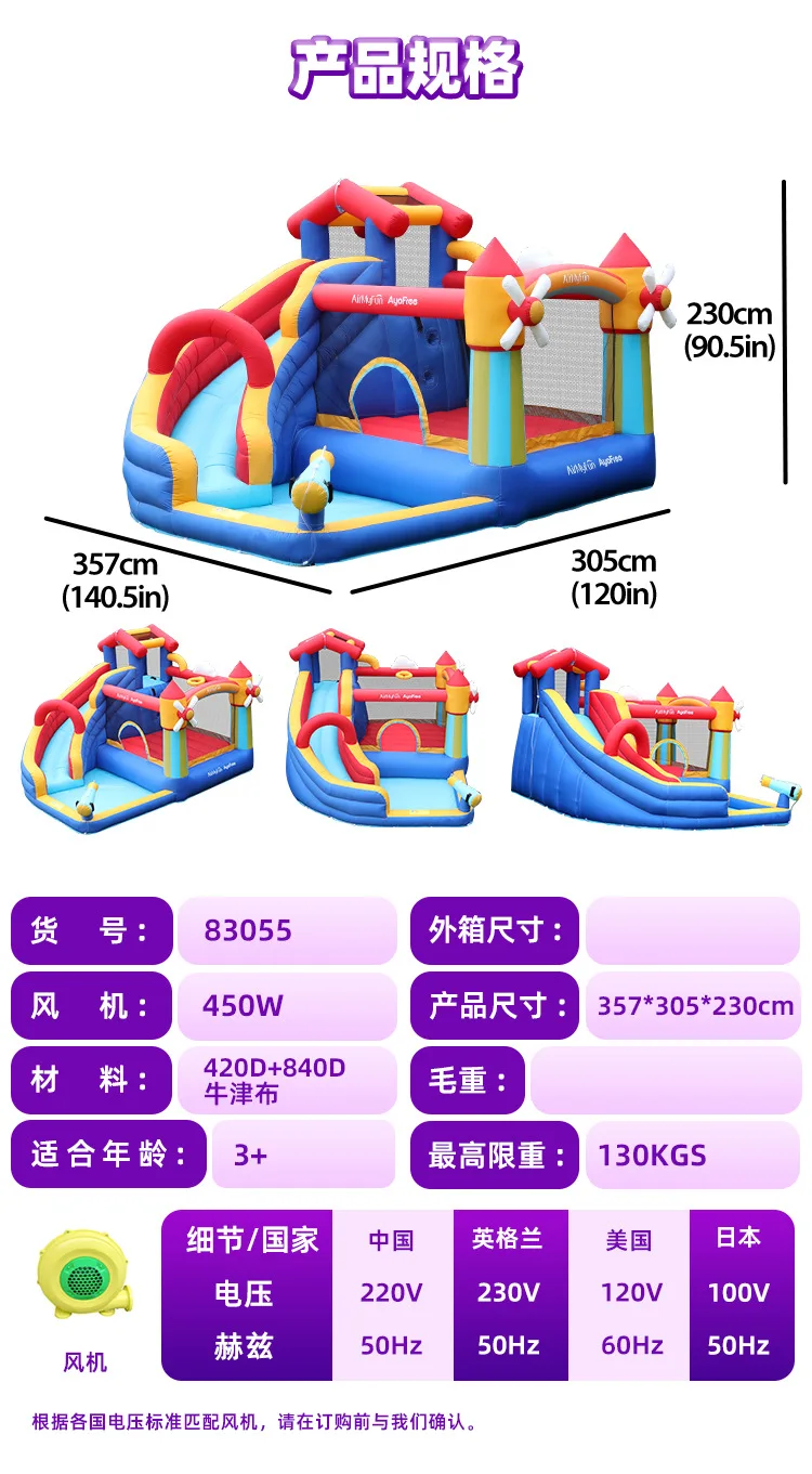 Mini Inflatable bounce house with water slide bouncy castle includes blower jumping castle summer toys for adults kids